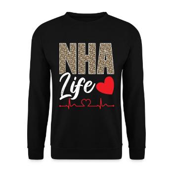 Life as a nursing home administrator - Unisex Sweatshirt - black - Front - Alina (178cm) & Michal (187cm)
