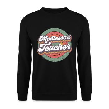 Prof Montessori par laquelle je me lève - Sweat-shirt Unisexe - noir - Devant - Alina (178cm) & Michal (187cm)
