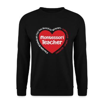 Montessori-lehrerin Ich Erhebe Mich, Indem Ich - Unisex Pullover - Schwarz - Vorne - Alina (178cm) & Michal (187cm)