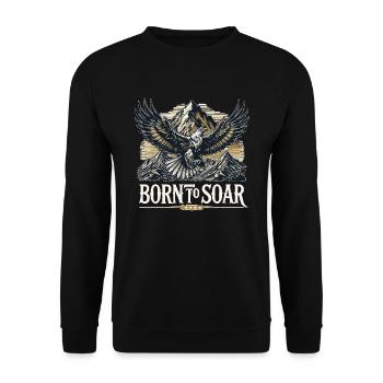 Mountains Nature And Eagle Born To Soar - Unisex Sweatshirt - black - Front - Alina (178cm) & Michal (187cm)