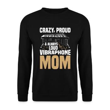 Maman vibraphone folle, fière et toujours bruyante - Sweat-shirt Unisexe - noir - Devant - Alina (178cm) & Michal (187cm)
