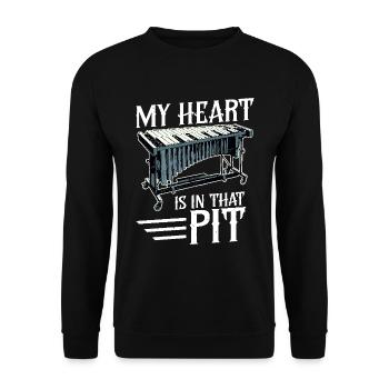 Vibraphone Mon cœur est dans cette fosse - Sweat-shirt Unisexe - noir - Devant - Alina (178cm) & Michal (187cm)