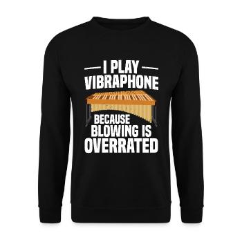 I play vibraphone because blowing overrates - Unisex Sweatshirt - black - Front - Alina (178cm) & Michal (187cm)