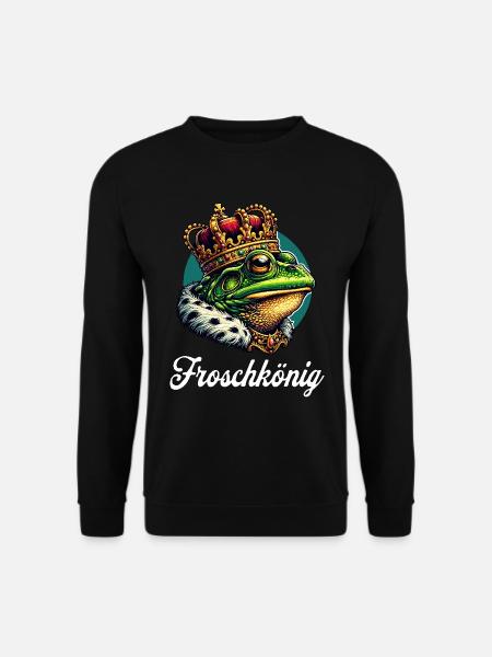 Froschkönig Krone Partner Fasching Karneval - Unisex Pullover - Schwarz