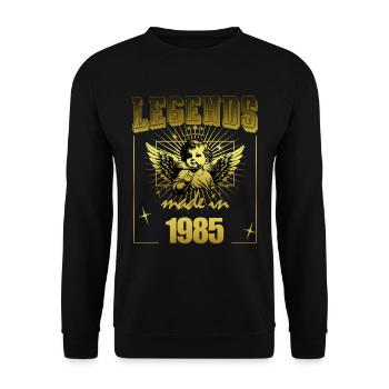 Vintage 1985 Funny 40 years old Saying 40. - Unisex Sweatshirt - black - Front - Alina (178cm) & Michal (187cm)