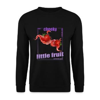 Erdbeeren Motiv Früchtchen Berry frech & süß - Unisex Pullover - Schwarz - Vorne - Alina (178cm) & Michal (187cm)