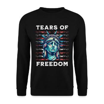 Statue of Liberty Liberty Tears of Liberty Art - Unisex Sweatshirt - black - Front - Alina (178cm) & Michal (187cm)