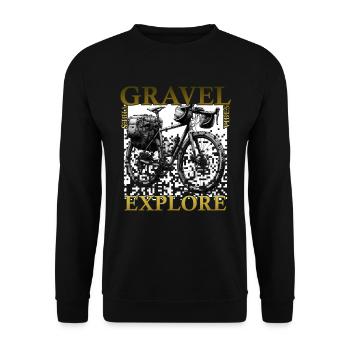 Gravel Bike Bike Cyclocross Gravel Biker - Unisex Sweatshirt - black - Front - Alina (178cm) & Michal (187cm)