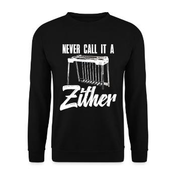 Nennen Sie Es Niemals Ein Zither - Unisex Pullover - Schwarz - Vorne - Alina (178cm) & Michal (187cm)
