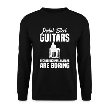 Pedal-steel-gitarren, Weil Normale Gitarren - Unisex Pullover - Schwarz - Vorne - Alina (178cm) & Michal (187cm)