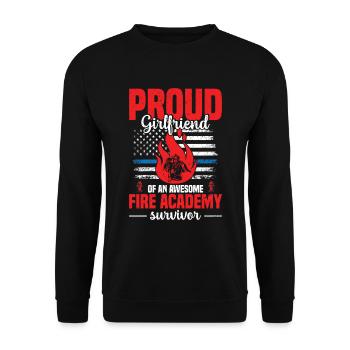 Stolze Freundin Einer Awesome Fire Academy Surviv - Unisex Pullover - Schwarz - Vorne - Alina (178cm) & Michal (187cm)