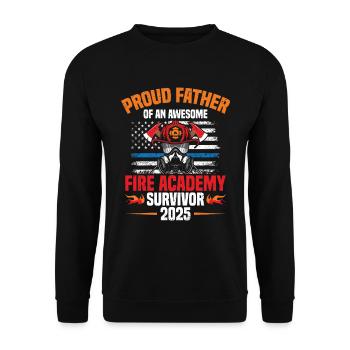 Proud Dad Of An Awesome Fire Academy Survivor - Unisex Sweatshirt - black - Front - Alina (178cm) & Michal (187cm)