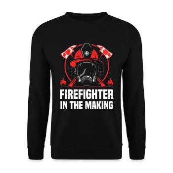Feuerwehrmann In Der Herstellung - Unisex Pullover - Schwarz - Vorne - Alina (178cm) & Michal (187cm)
