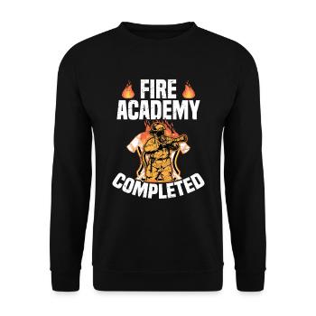 Fire academy completed - Unisex Sweatshirt - black - Front - Alina (178cm) & Michal (187cm)