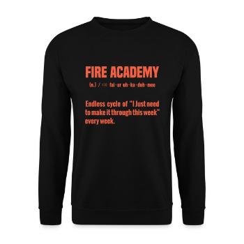 Fire Academy Endloser Zyklus Von "ich Brauche Nur - Unisex Pullover - Schwarz - Vorne - Alina (178cm) & Michal (187cm)