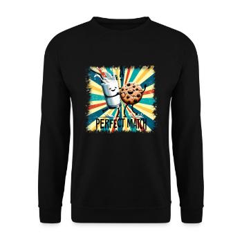 Match parfait Saint-Valentin Milk Cookie Drôle - Sweat-shirt Unisexe - noir - Devant - Alina (178cm) & Michal (187cm)