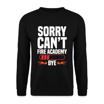 Excuse me. Tilt. Fire Academy. Goodbye. - Unisex Sweatshirt - black - Front - Alina (178cm) & Michal (187cm)