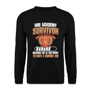 Survivants de l’Académie des Pompiers, parce que la vie c’est trop - Sweat-shirt Unisexe - noir - Devant - Alina (178cm) & Michal (187cm)