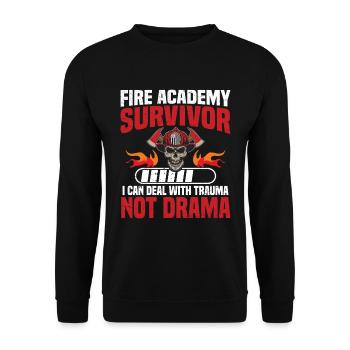 Überlebende Der Feuerakademie Ich Kann Mit Trauma - Unisex Pullover - Schwarz - Vorne - Alina (178cm) & Michal (187cm)
