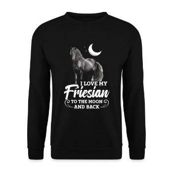 I love my Friesian to the moon and back - Unisex Sweatshirt - black - Front - Alina (178cm) & Michal (187cm)
