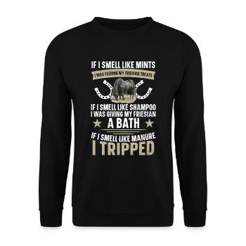 When I smell like coins, I fed mine - Unisex Sweatshirt - black - Front - Alina (178cm) & Michal (187cm)