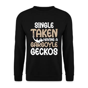 Single Genommen Mit Gargoyle Geckos - Unisex Pullover - Schwarz - Vorne - Alina (178cm) & Michal (187cm)