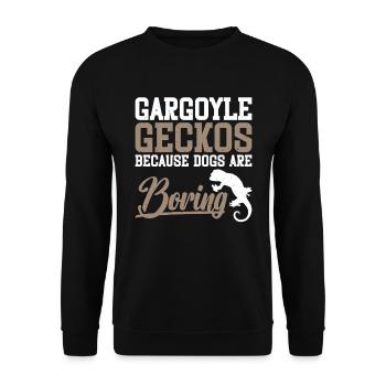 Gargoyle Geckos, Weil Hunde Langweilig Sind - Unisex Pullover - Schwarz - Vorne - Alina (178cm) & Michal (187cm)