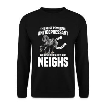 Frisian, Boy, Love, Horse, Frisian - Unisex Sweatshirt - black - Front - Alina (178cm) & Michal (187cm)