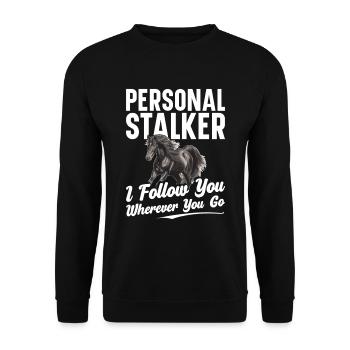 Personal stalker Je vous suis partout où vous allez - Sweat-shirt Unisexe - noir - Devant - Alina (178cm) & Michal (187cm)
