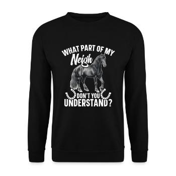 Welchen Teil Meines Nachbarn Verstehen Sie Nicht? - Unisex Pullover - Schwarz - Vorne - Alina (178cm) & Michal (187cm)