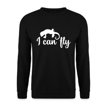 Gargoyle Geckos Ich Kann Fliegen - Unisex Pullover - Schwarz - Vorne - Alina (178cm) & Michal (187cm)