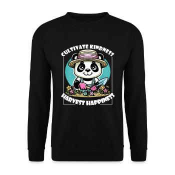 Panda Gardener Saying Motif Cute Panda - Unisex Sweatshirt - black - Front - Alina (178cm) & Michal (187cm)