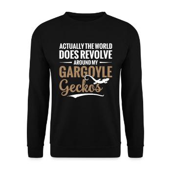Eigentlich Dreht Sich Die Welt Um Meinen - Unisex Pullover - Schwarz - Vorne - Alina (178cm) & Michal (187cm)