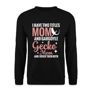 Ich Habe Zwei Titel Mama Und Gargoyle Gecko Mom - Unisex Pullover - Schwarz - Vorne - Alina (178cm) & Michal (187cm)