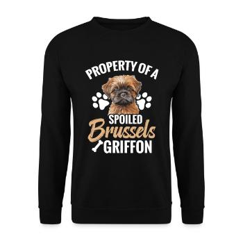Eigentum Eines Verwöhnten Brüsseler Griffon - Unisex Pullover - Schwarz - Vorne - Alina (178cm) & Michal (187cm)