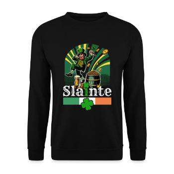 St. Patrick's Day Design Humorous Dancing Kobol - Unisex Sweatshirt - black - Front - Alina (178cm) & Michal (187cm)
