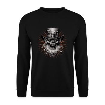 St. Patrick's Day Design Evil Leprechaun - Unisex Sweatshirt - black - Front - Alina (178cm) & Michal (187cm)