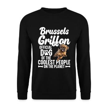 Brüssel Griffon Offizieller Hund Der Coolsten - Unisex Pullover - Schwarz - Vorne - Alina (178cm) & Michal (187cm)