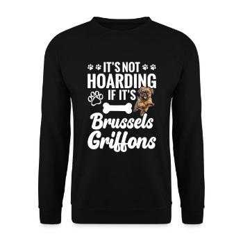 Il n’écoute pas si ce sont des Griffons bruxellois - Sweat-shirt Unisexe - noir - Devant - Alina (178cm) & Michal (187cm)