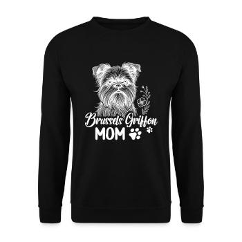 Zu Hause Ist Mein Brüsseler Griffon - Unisex Pullover - Schwarz - Vorne - Alina (178cm) & Michal (187cm)