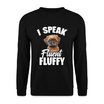 Griffon de Bruxelles Je parle couramment duveteux - Sweat-shirt Unisexe - noir - Devant - Alina (178cm) & Michal (187cm)