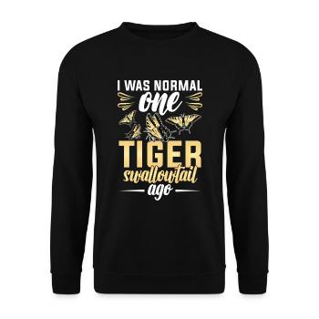 I was normally a tiger swallowtail before - Unisex Sweatshirt - black - Front - Alina (178cm) & Michal (187cm)