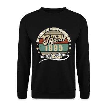 30th Birthday March 1995 Vintage 30 Years Legenda - Unisex Sweatshirt - black - Front - Alina (178cm) & Michal (187cm)