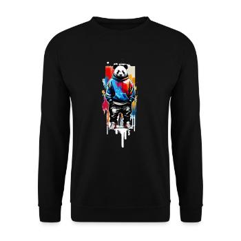 Panda Panda à capuche très cool - Sweat-shirt Unisexe - noir - Devant - Alina (178cm) & Michal (187cm)