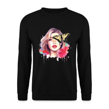 Le machaon tigré est le meilleur ami d’un ami - Sweat-shirt Unisexe - noir - Devant - Alina (178cm) & Michal (187cm)