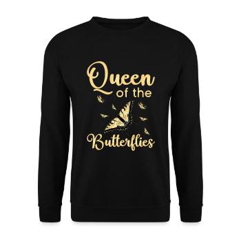 Machaon tigré Reine des papillons - Sweat-shirt Unisexe - noir - Devant - Alina (178cm) & Michal (187cm)
