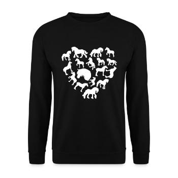 Ich Liebe Meinen Percheron An Die Scheune Und - Unisex Pullover - Schwarz - Vorne - Alina (178cm) & Michal (187cm)