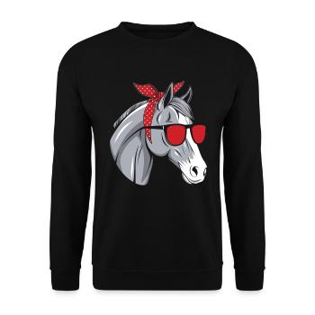 Ich Liebe Meinen Percheron An Die Scheune Und - Unisex Pullover - Schwarz - Vorne - Alina (178cm) & Michal (187cm)