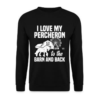 Ich Liebe Meinen Percheron An Die Scheune Und - Unisex Pullover - Schwarz - Vorne - Alina (178cm) & Michal (187cm)