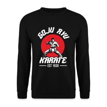 Goju Ryu Karate Best Kampfkunst Seit 1930 - Unisex Pullover - Schwarz - Vorne - Alina (178cm) & Michal (187cm)